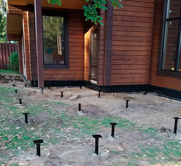 Винтовые сваи для веранды или террасы в Арамиле